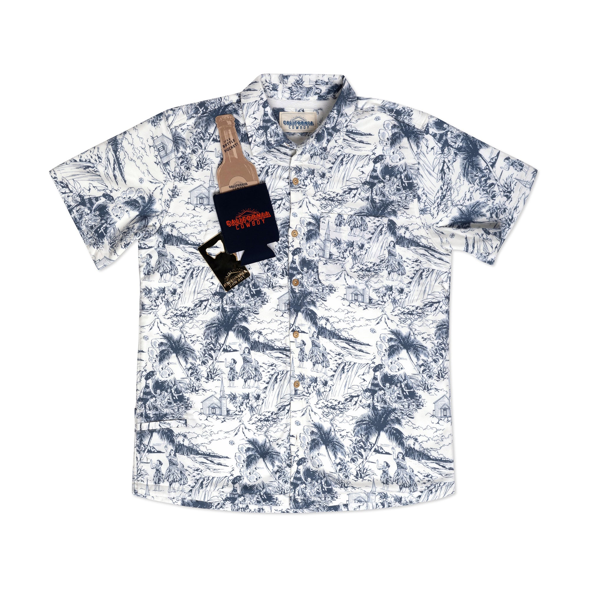 Men’s Stretch High Water Shirt - Island Time, White Sand