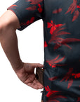 Men’s Stretch Tropic High Water Shirt - Vintage Floral, Washed Navy