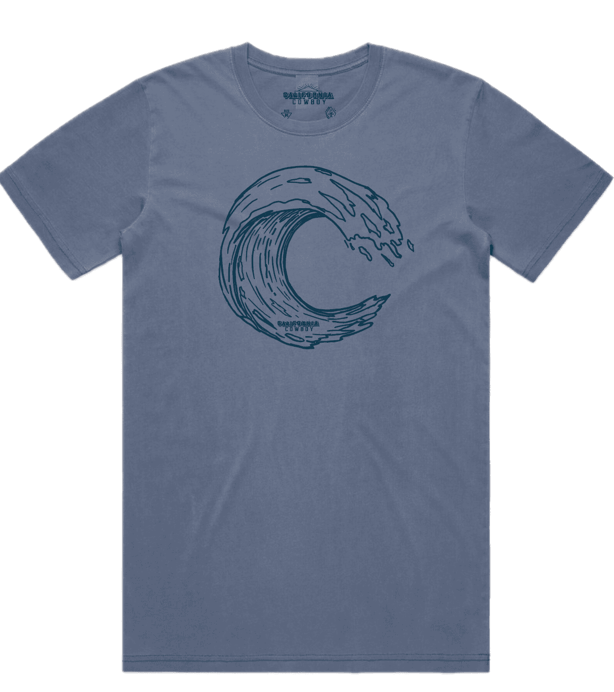 Men's Combed Cotton Tee - Roiling C, Storm Blue