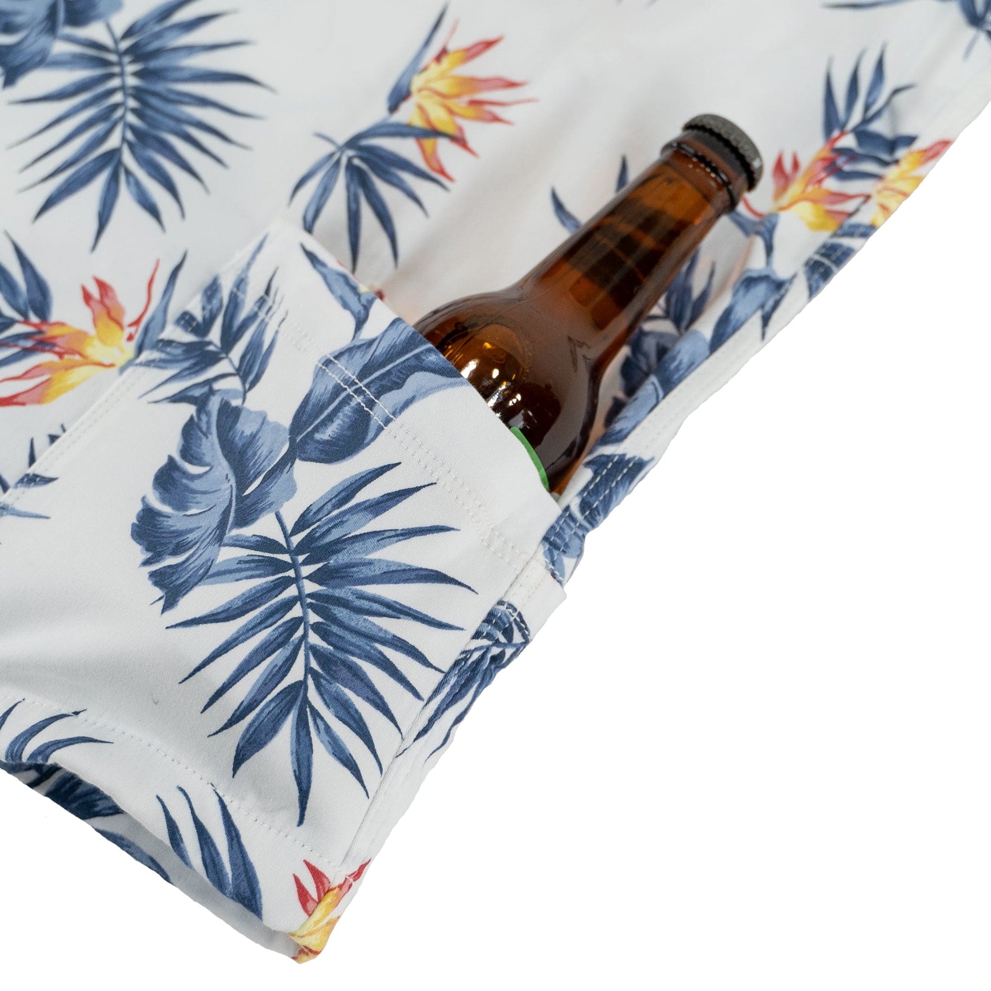 Men’s Stretch Tropic High Water Shirt - Bird of Paradise, White Sand