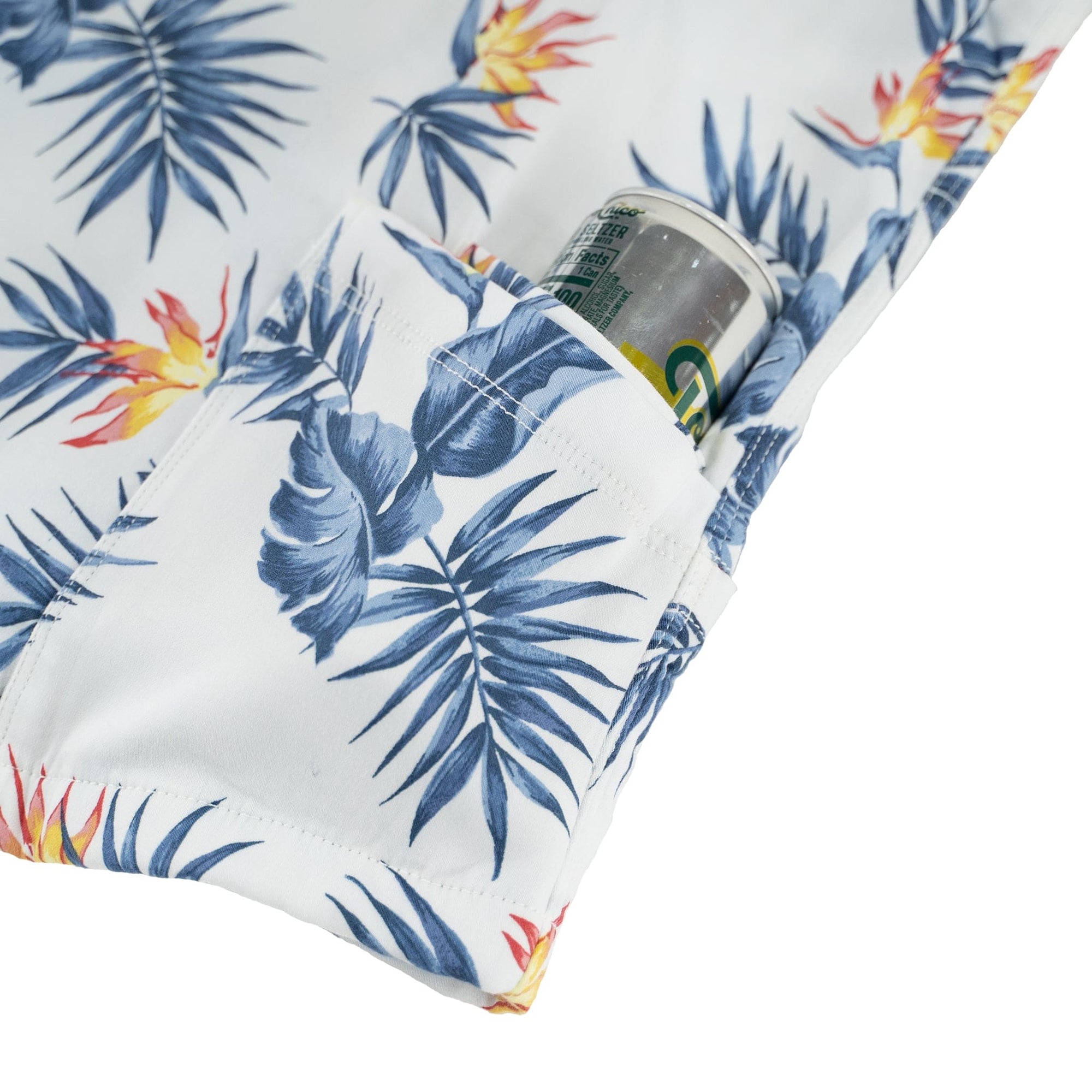 Men’s Stretch Tropic High Water Shirt - Bird of Paradise, White Sand