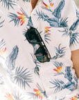 Men's High Water Shirt -  Bird of Paradise, White Sand