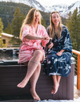 Women’s La Sirena Robe (Long) - Vintage Floral, Farallon Navy