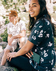 Women’s High Water Shirt - California Poppy, Washed Navy