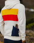 Men’s PCH Full Zip Hoodie - Stripe, White Sand - Model - California Cowboy