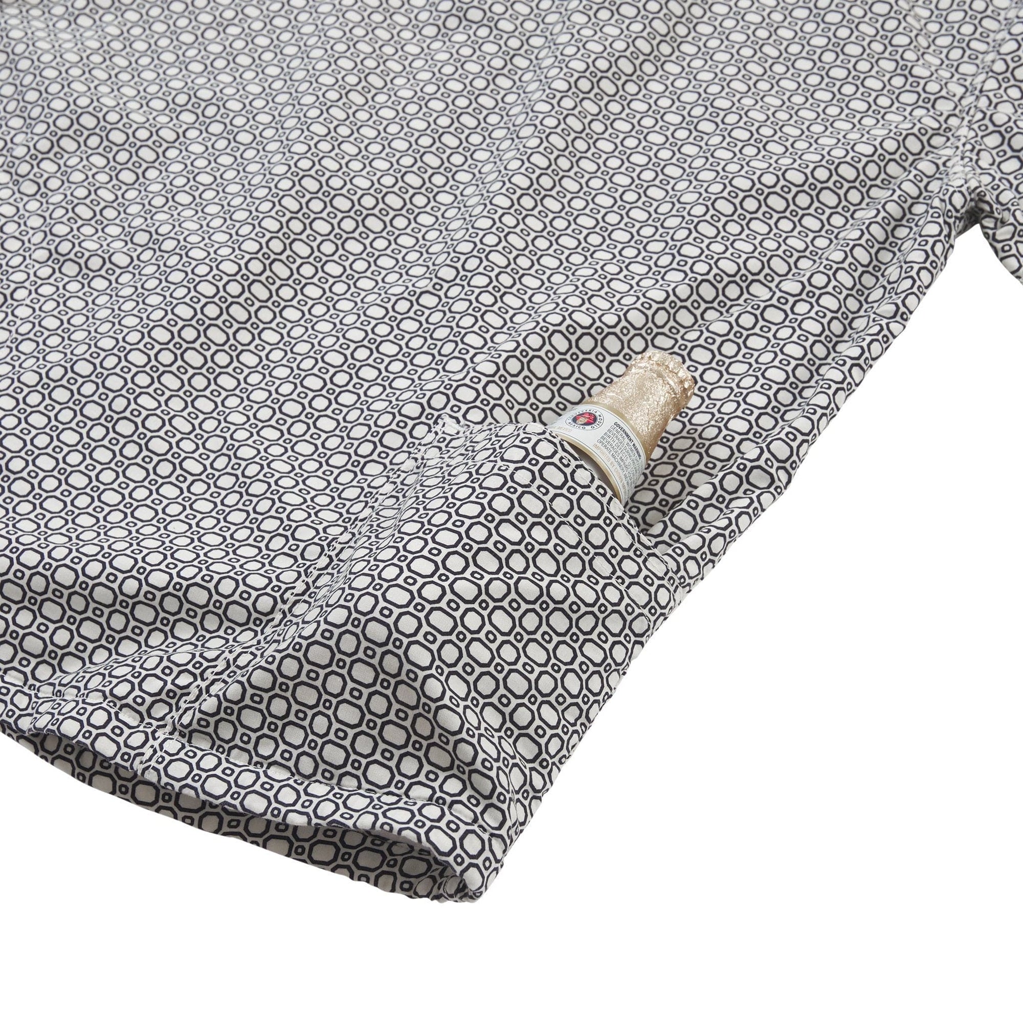 Men’s High Water Shirt - Cozumel Geo - White Russian (New Fit!) - Beer Pocket Laydown - California Cowboy