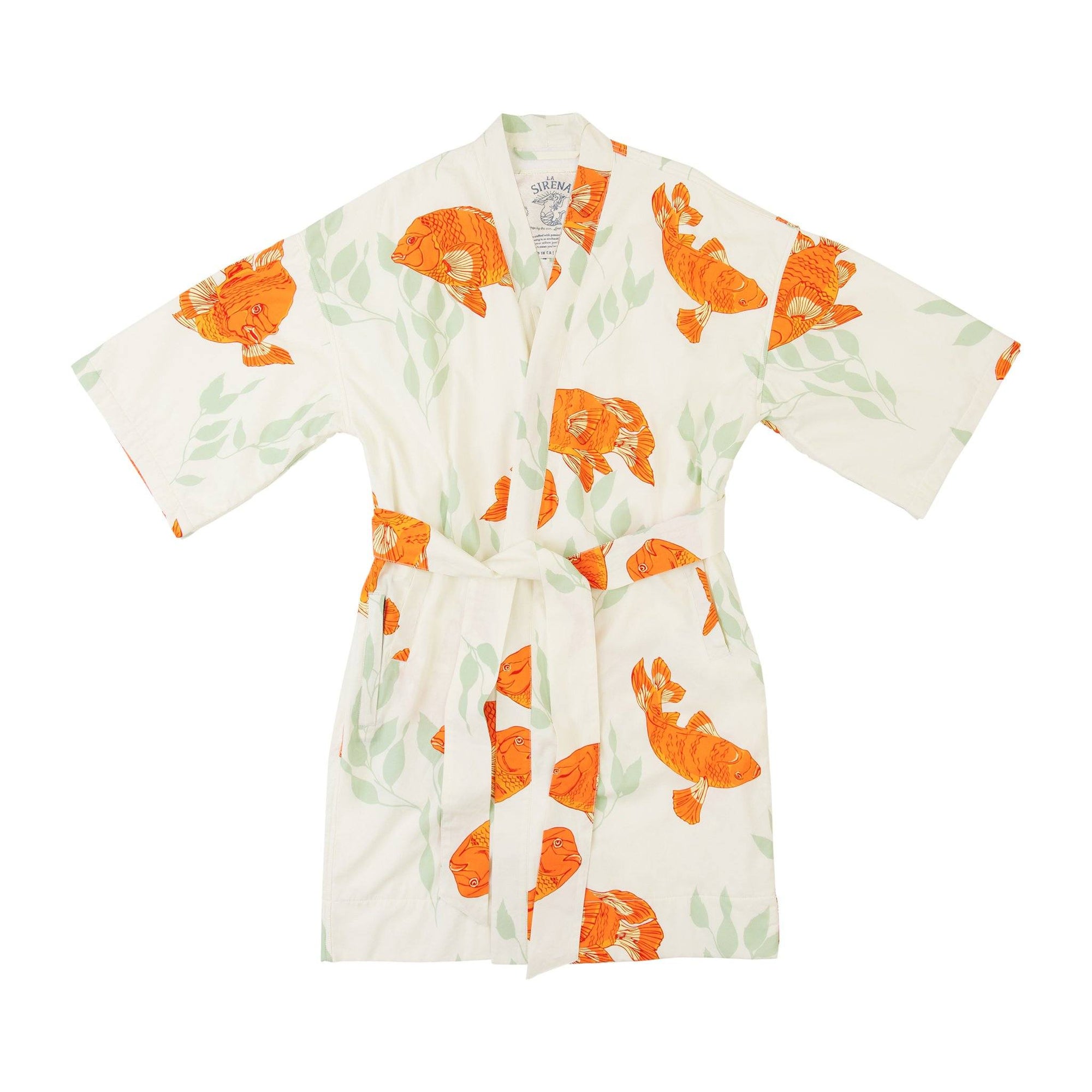 Women’s La Sirena Robe - Garibaldi Fish, White Sand