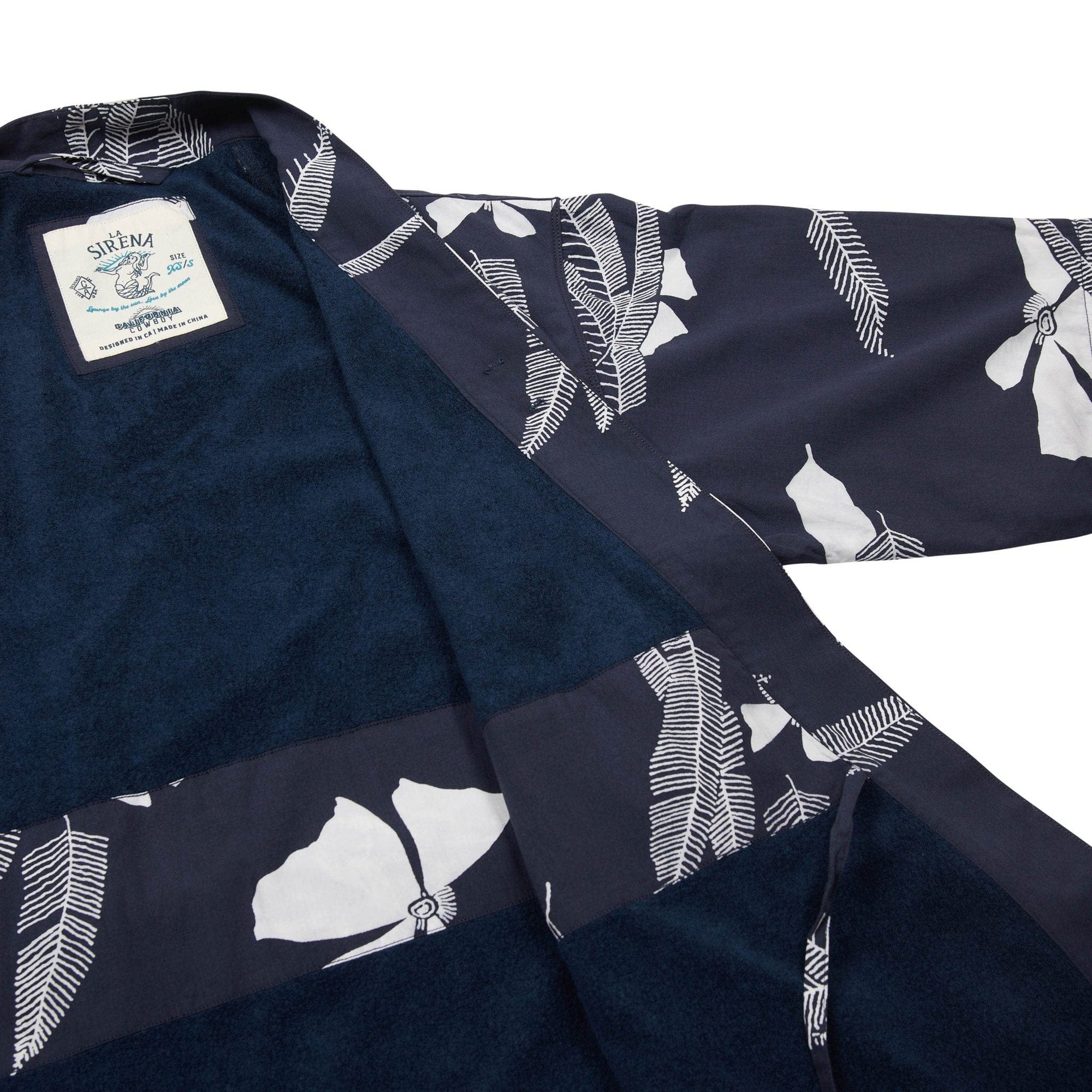 Women’s La Sirena Robe (Long) - Vintage Floral, Farallon Navy