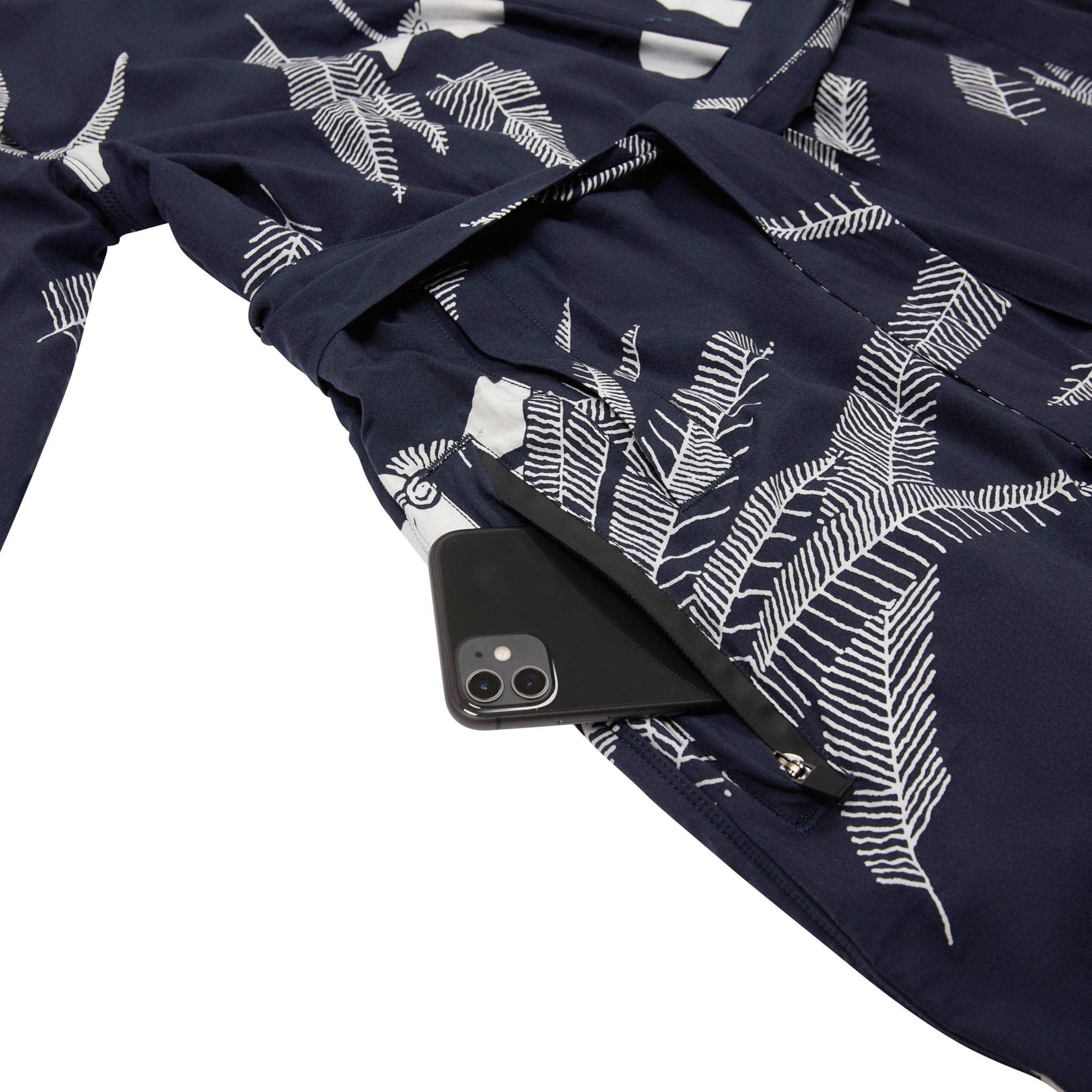 Women’s La Sirena Robe (Long) - Vintage Floral, Farallon Navy