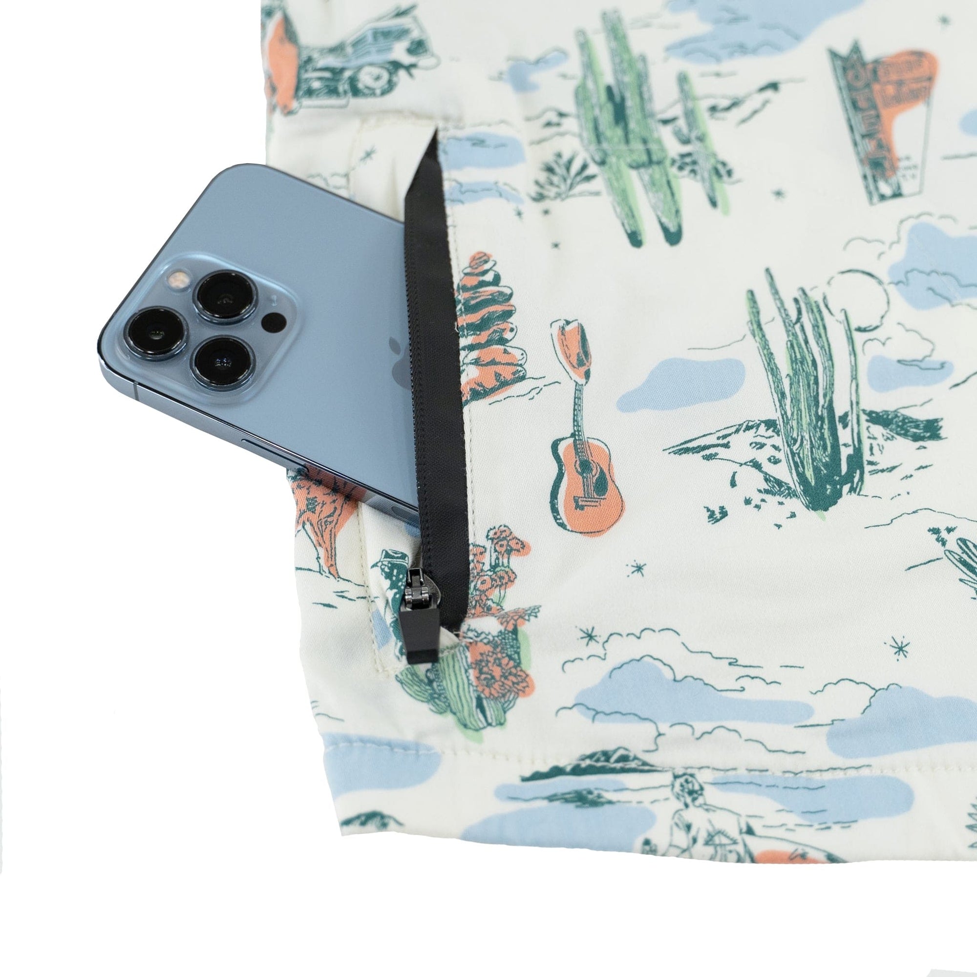 Men’s High Water Tropic Shirt - Motel Surf, White Sand
