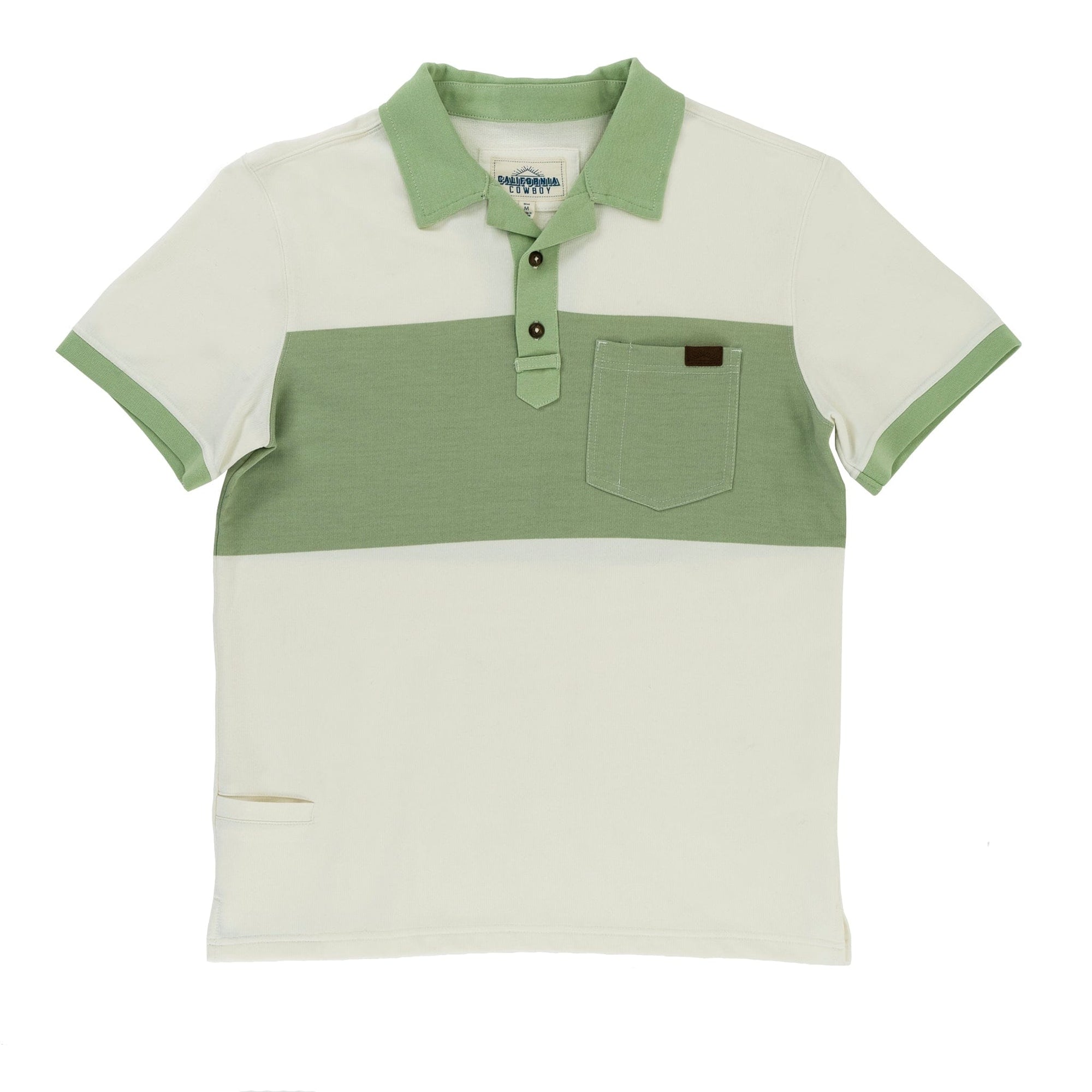 Men’s Polo -  Surf Stripe, White Sand/Sagebrush