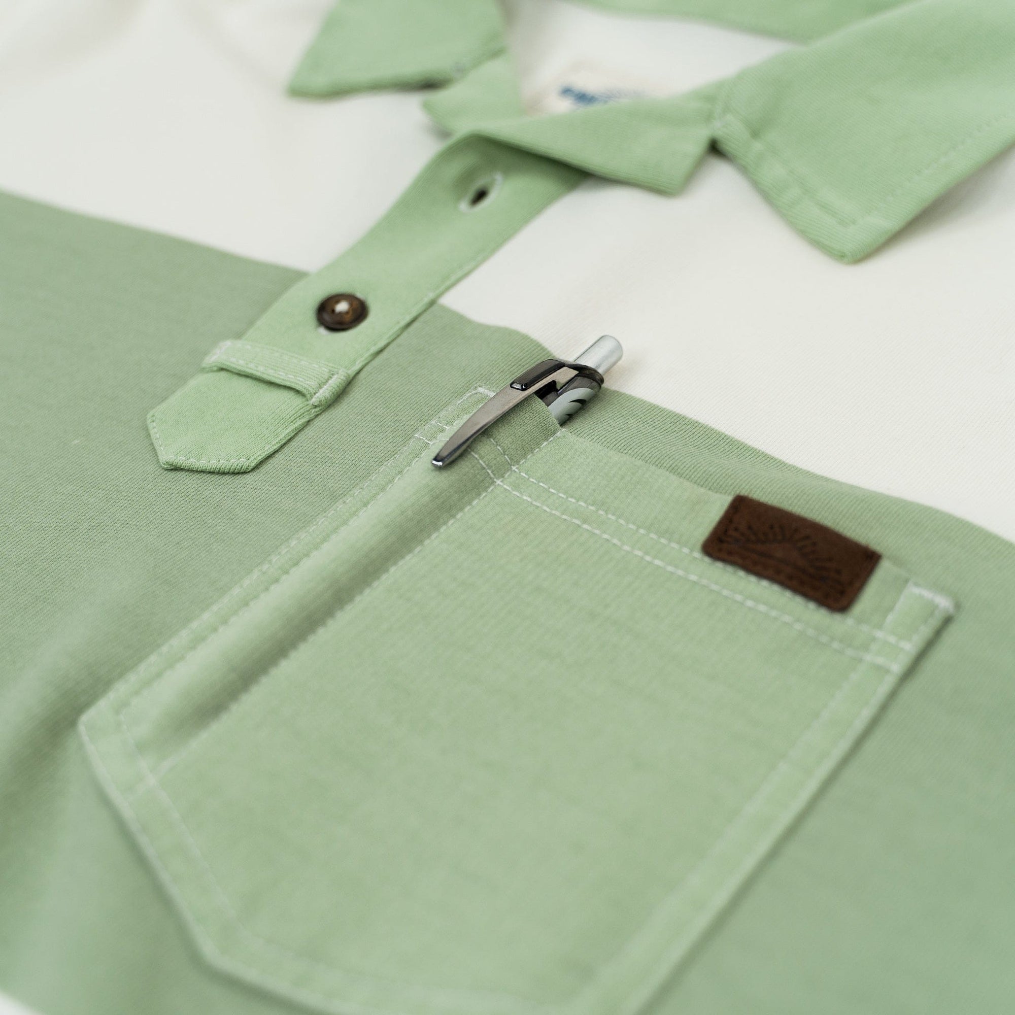 Men’s Polo -  Surf Stripe, White Sand/Sagebrush