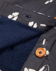 Women’s High Water Hawaiian Shirt With Terry Cloth Lining - California Poppy Washed Navy - California Cowboy