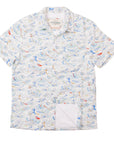 Men’s Stretch High Water Shirt - Paint By Numbers Wave, White Sand