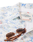 Men’s Stretch High Water Shirt - Paint By Numbers Wave, White Sand