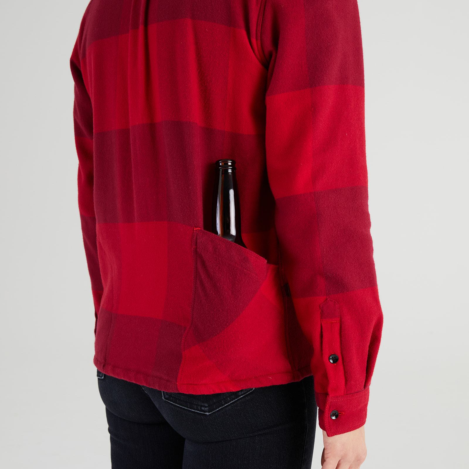 Women’s High Sierra Shirt With Hidden Beer Pocket - Model - Chilly Pepper Check - California Cowboy