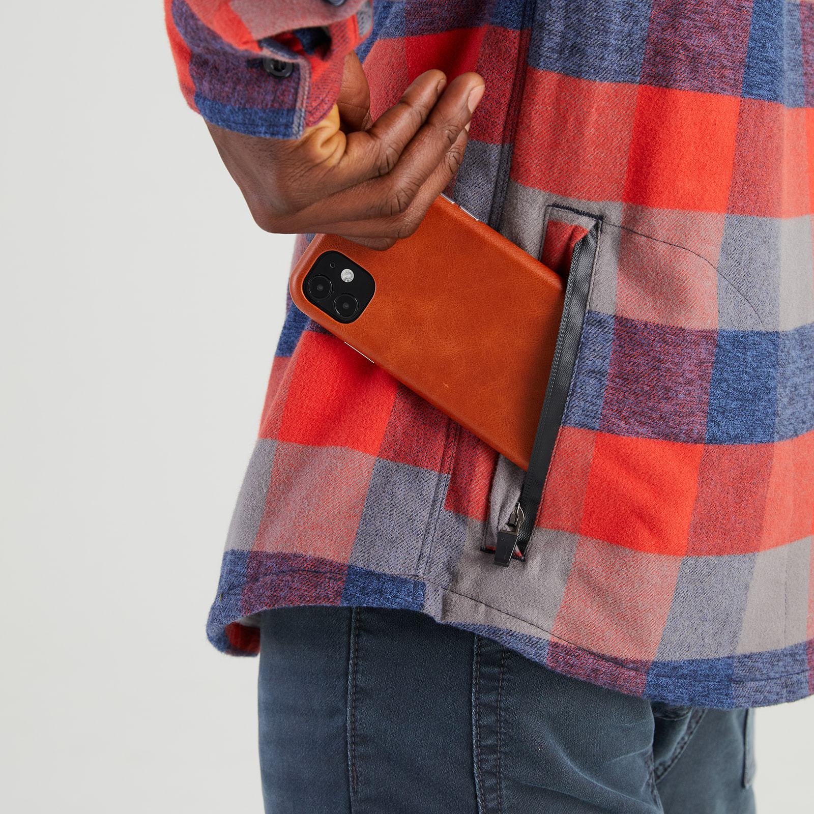 Men’s High Sierra Shirt With Hidden Dry Phone Pocket - Campfire Check - California Cowboy