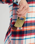 Women’s High Sierra Flannel Shirt With Bottle Opener - Model - Sonoma Plaid - California Cowboy