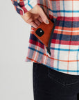Women’s High Sierra Shirt With Hidden Phone Pocket - Model - Sonoma Plaid - California Cowboy