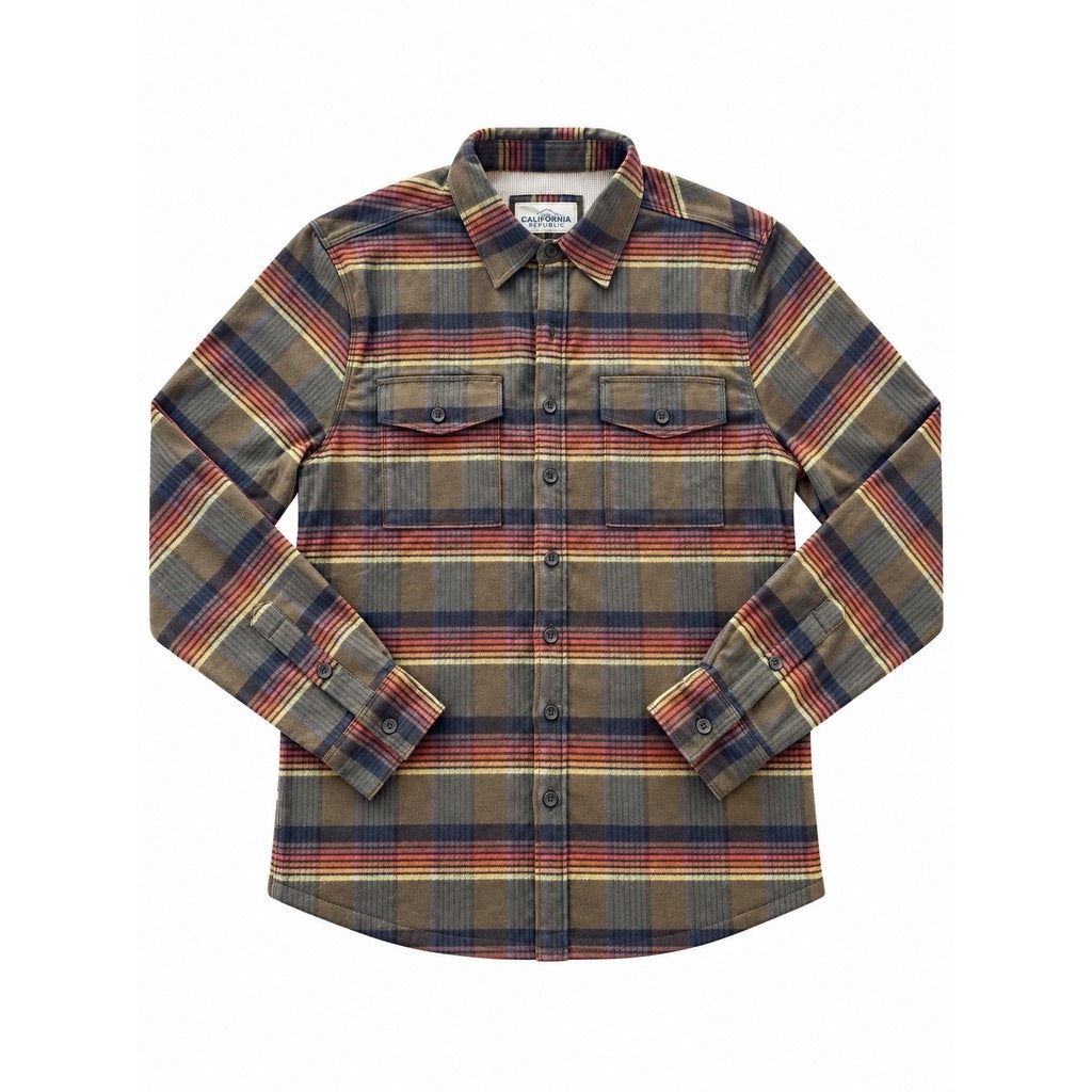 Men’s Stretch High Sierra Shirt - Olive Blanket Stripe