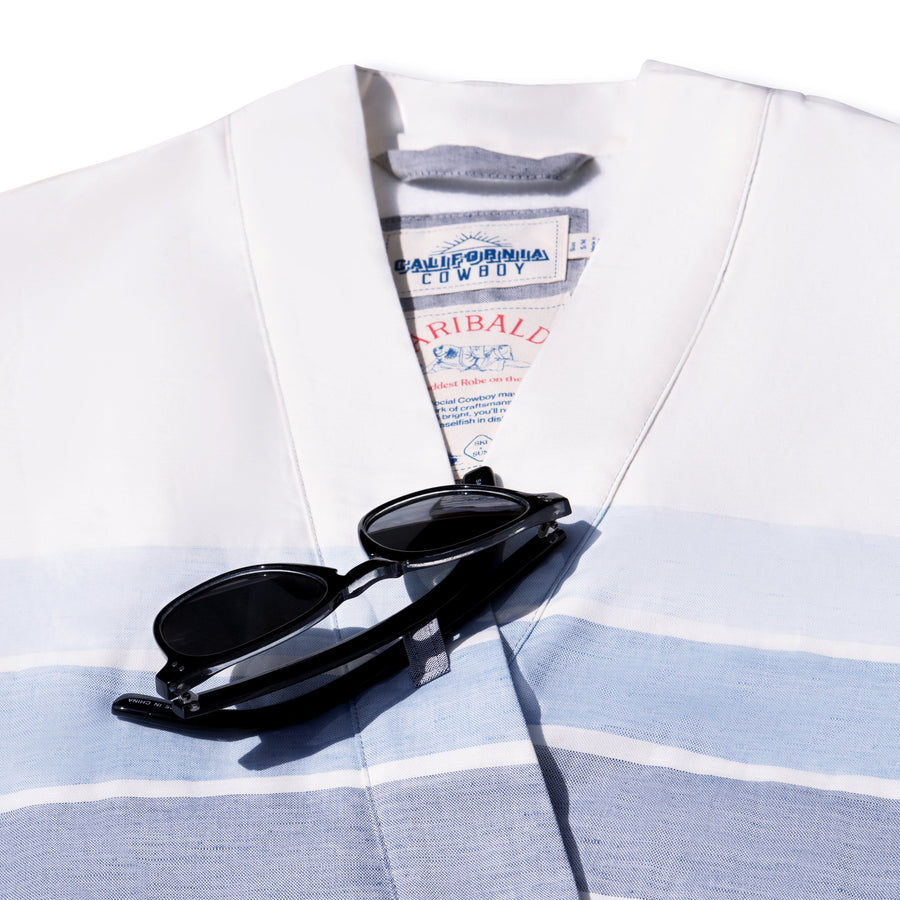 Men's El Garibaldi Robe - Indigo Stripe, Blue Water