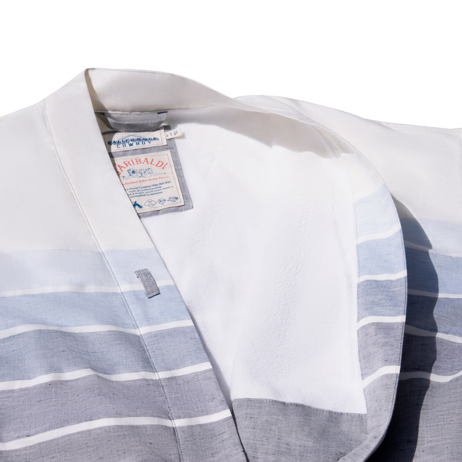 Men's El Garibaldi Robe - Indigo Stripe, Blue Water