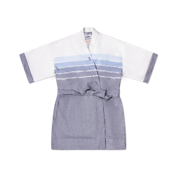 Men's El Garibaldi Robe - Indigo Stripe, Blue Water