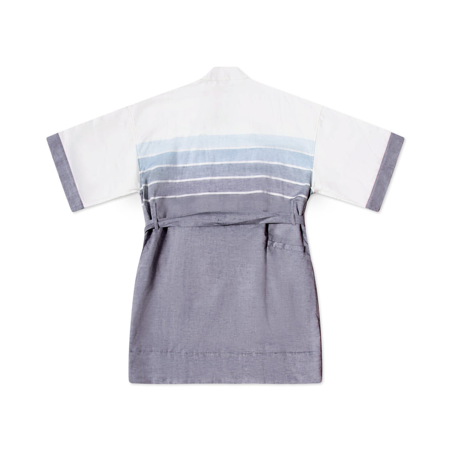 Men's El Garibaldi Robe - Indigo Stripe, Blue Water