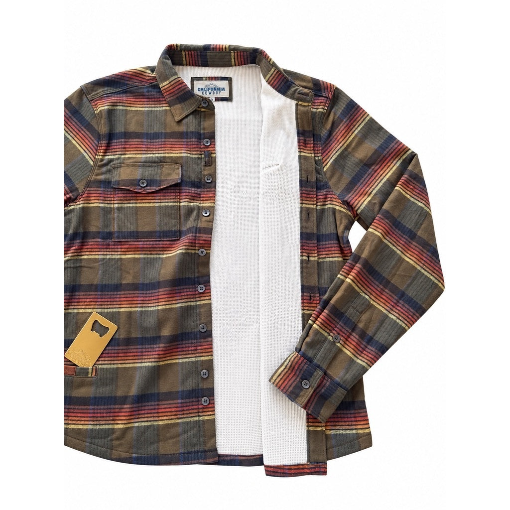 Men’s Stretch High Sierra Shirt - Olive Blanket Stripe