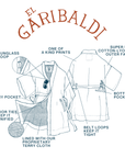 Men's El Garibaldi Robe - Indigo Stripe, Blue Water