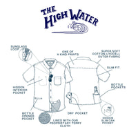 Men’s High Water Shirt - Vintage Floral, Washed Navy