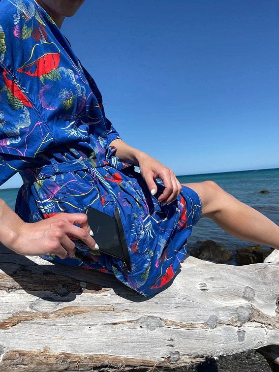 Women’s La Sirena Robe - Riviera Flora, Playa Azul