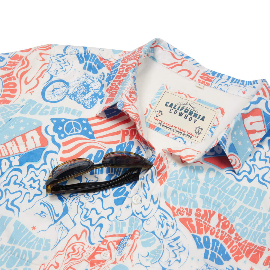 Men’s High Water Shirt - Freedom Writer, White Sand