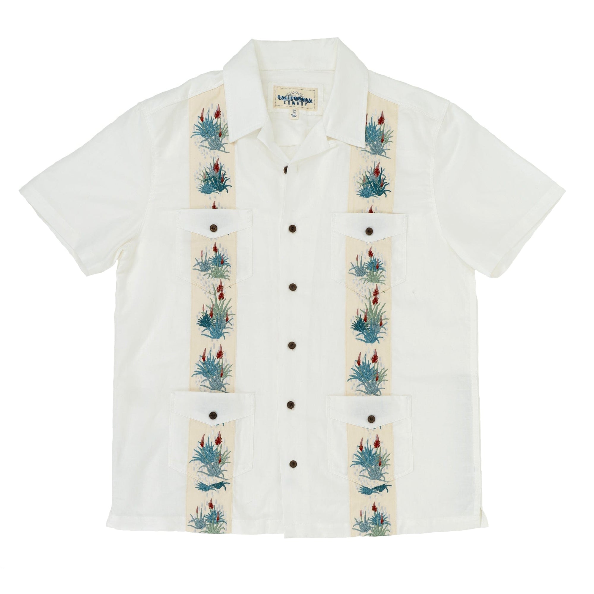 Men’s Tropic High Water Shirt - Guayabera, Agave White Sand