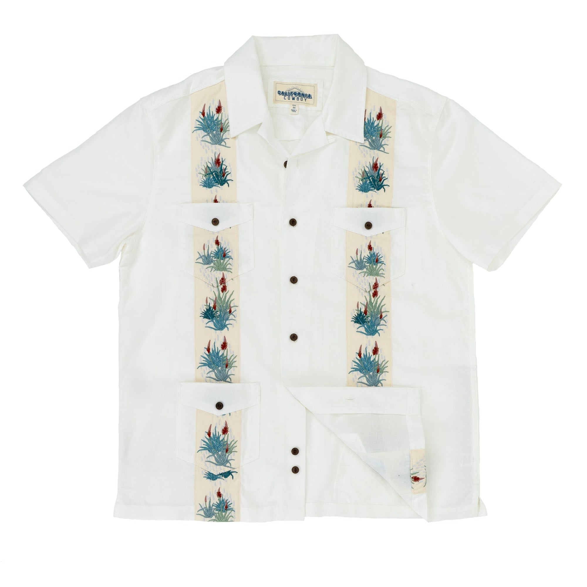 Men’s Tropic High Water Shirt - Guayabera, Agave White Sand