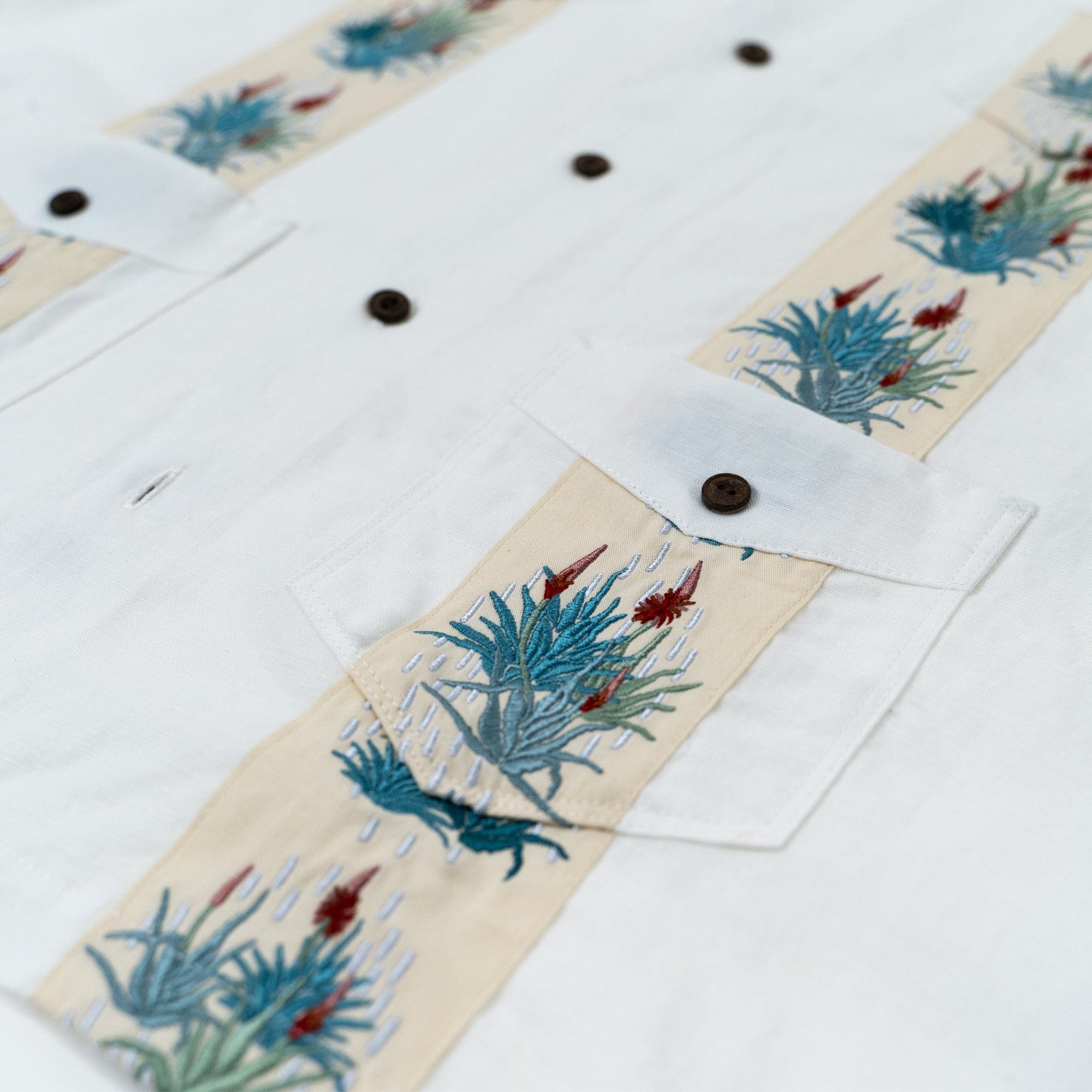 Men’s Tropic High Water Shirt - Guayabera, Agave White Sand
