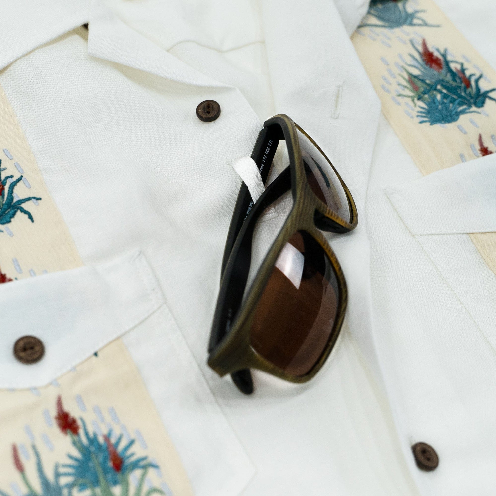 Men’s Tropic High Water Shirt - Guayabera, Agave White Sand
