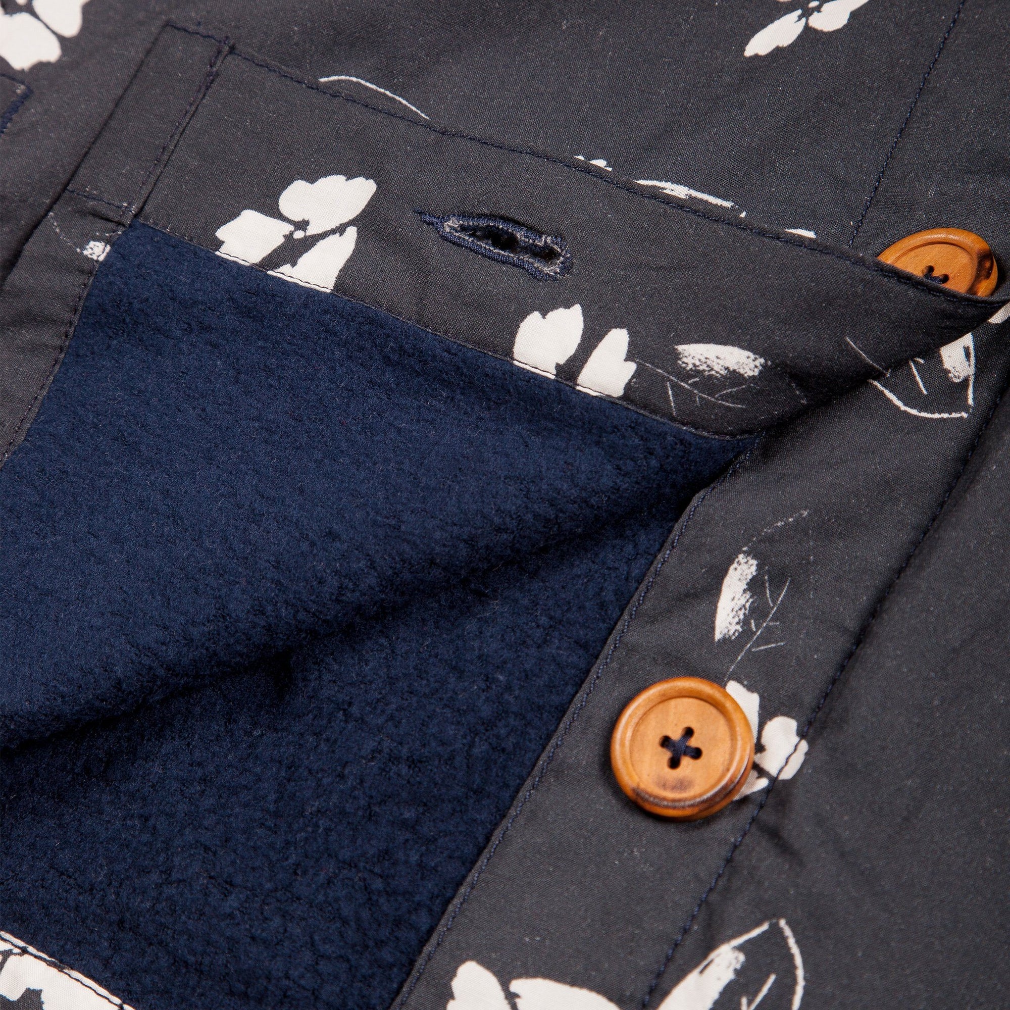 Women’s High Water Hawaiian Shirt With Terry Cloth Lining - California Poppy Washed Navy - California Cowboy
