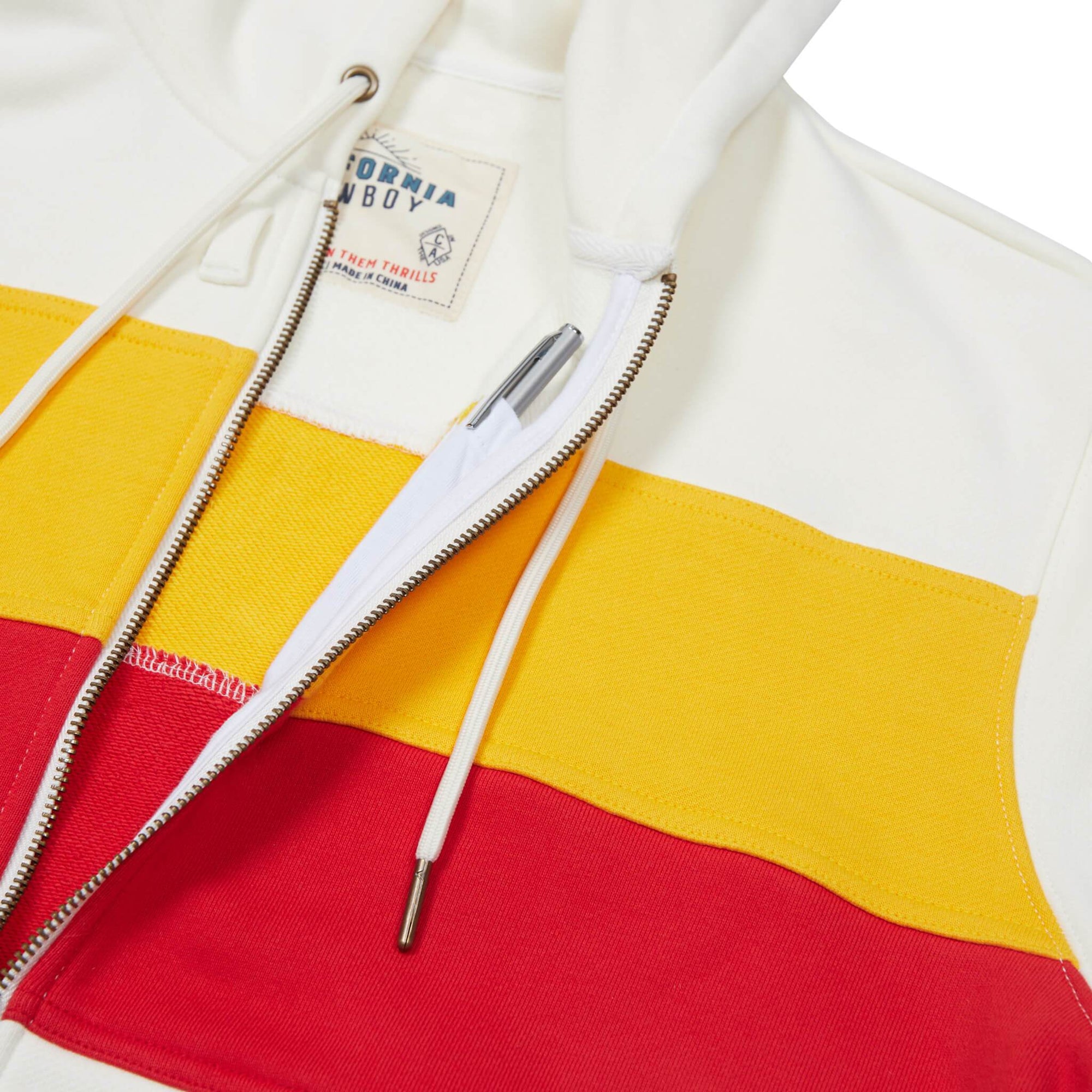 Men&#39;s PCH Full Zip Hoodie - Stripe, White Sand